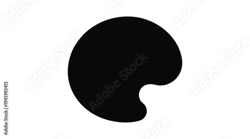 Minimalist Black Paint Palette Vector Icon
