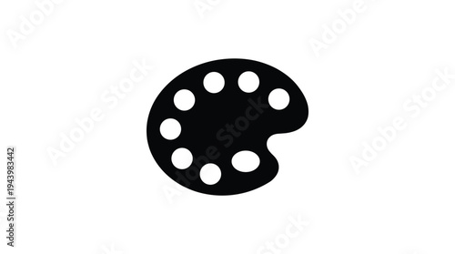 Black Paint Palette Icon Vector