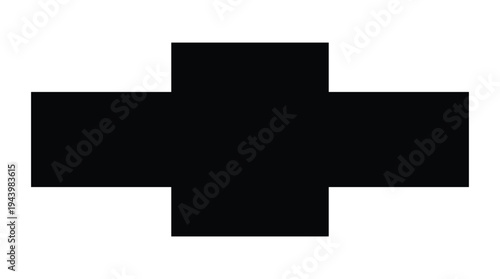 Black Plus Sign Minimalist Graphic Element