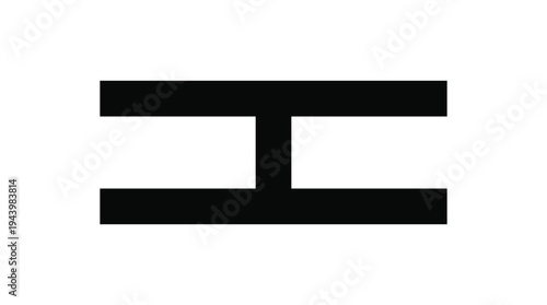 Black Equal Sign Graphic Element on White Background