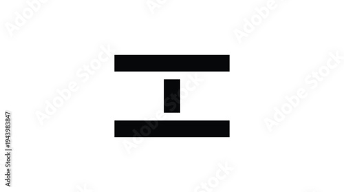 Black horizontal alignment icon vector on white background