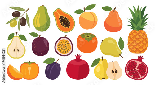 Assortment of Fresh Fruits and Olives - Healthy Eating Collection