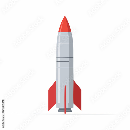 Boldly designed modern rocket illustration poised for thrilling space exploration and cosmic journey into the future