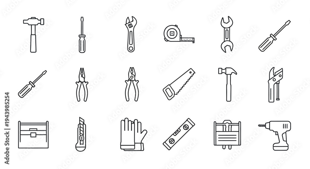 Fototapeta premium Collection of various hand tools.