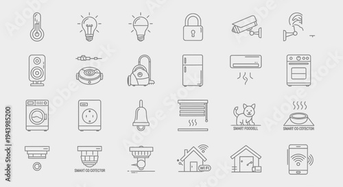 Various technology and business icons.