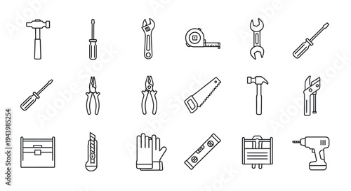 Collection of various hand tools.