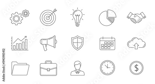 Business icons and symbols collection.