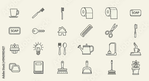 Various household and office objects.