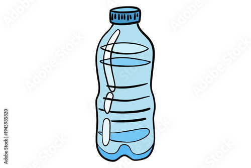 Plastic Water Bottle Vector Illustration