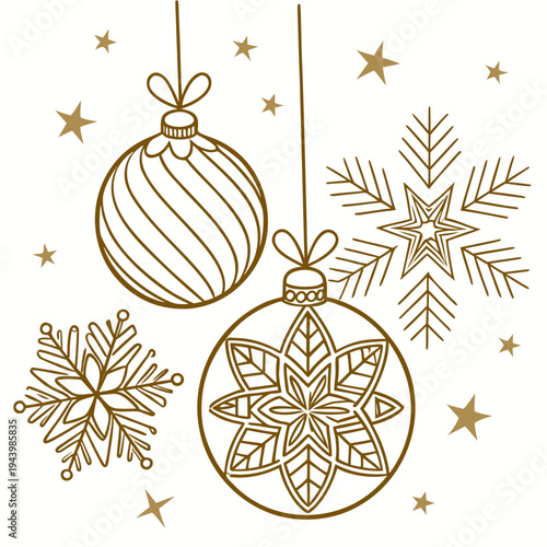 Hanging holiday baubles feature intricate.