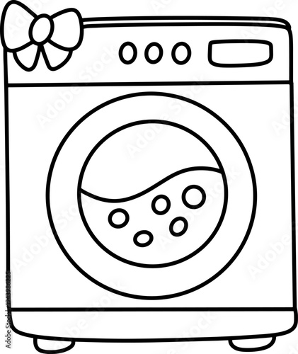 Cute Washing Machine Outline Icon