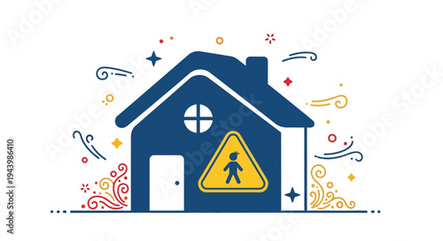 Crosswalk sign on house facade.