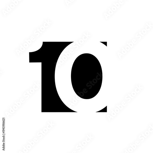 Black and White Abstract 1C Monogram Logo Design