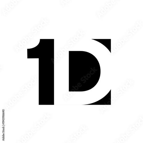 Minimalist Black and White 1D Logo Design