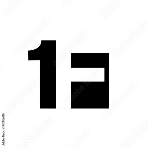 Modern Minimalist 1F Monogram Logo Design in Black and White