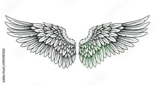 Detailed Angel Wings Illustration