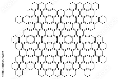 Propolis Honeycomb hexagonal pattern. Honey comb sketch structure background. Honey, pollen, wax, parchment and bee products in sketch style. Stock vector illustration isolated on white background.