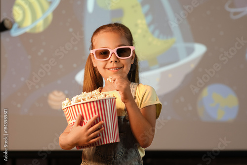 Cute happy girl in 3d glass...