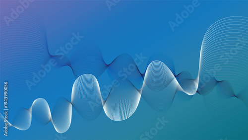 Vector waves. Abstract sea illustration. Waves on a blue background.
