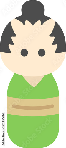 こけしのアイコンのイラスト