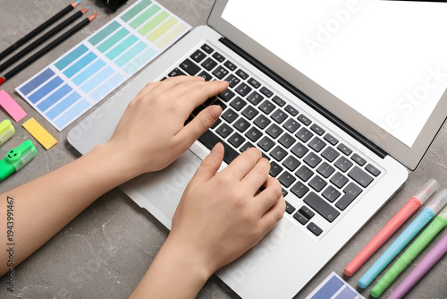 Female graphic designer wit...