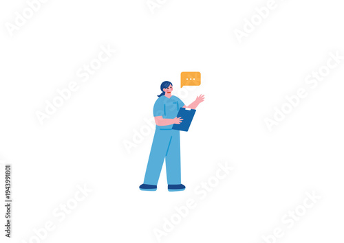 立ち話をする女性看護師のイラスト