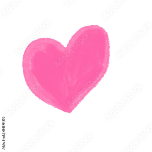 Watercolor pink heart symbol with soft painted texture isolated on dark background representing love romance and affection