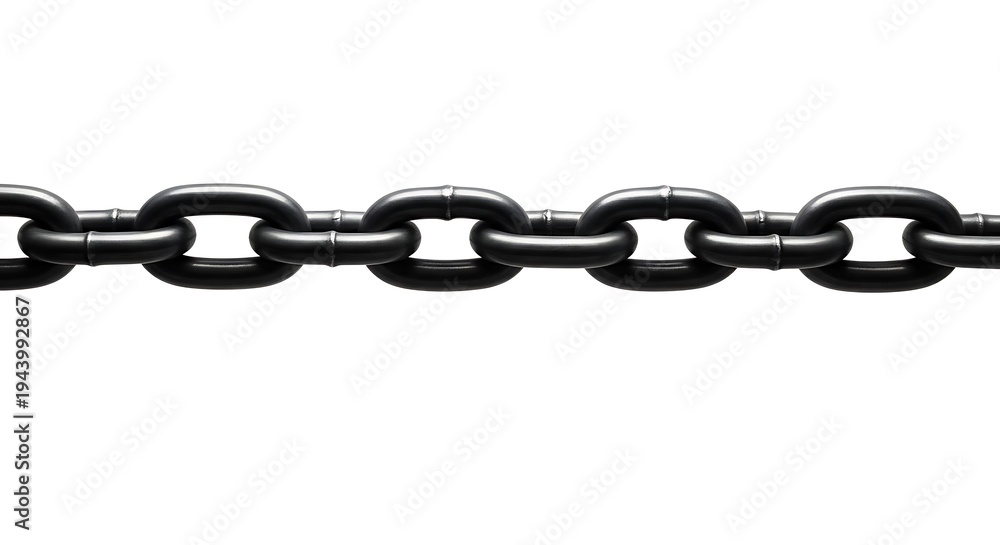 Obraz premium Black Chain on White Background