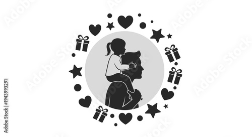 Black and white mother holding baby.