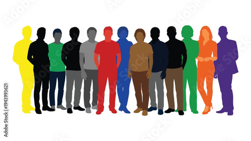 Diverse group of people standing together in solidarity and unity, representing inclusion and equality for all individuals