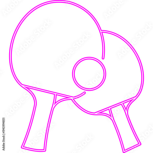 Ping Pong Paddles Icon Outline