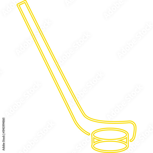 Hockey Stick and Puck Outline