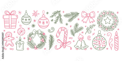 Christmas and Winter Holiday Doodle Icons and Symbols Set Keywords: christmas, holiday, winter, xmas, festive, celebration
