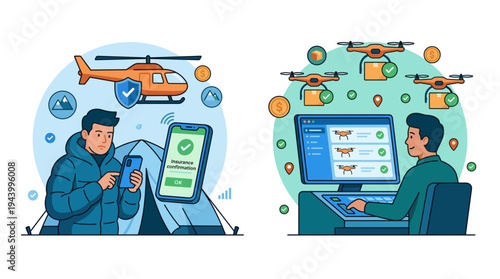 Mobile Banking Payment Illustration