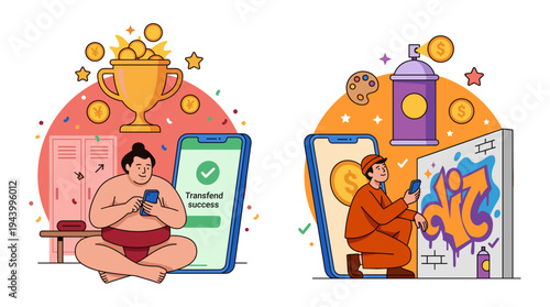 Mobile Banking Payment Illustration