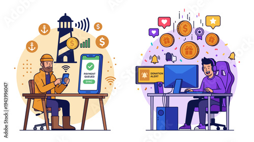 Mobile Banking Payment Illustration