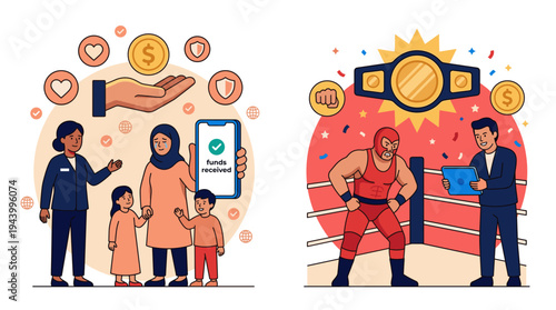Mobile Banking Payment Illustration