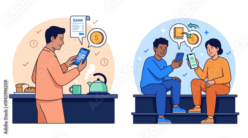 Mobile Banking Payment Illustration