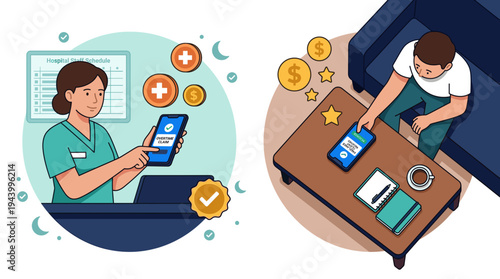 Mobile Banking Payment Illustration