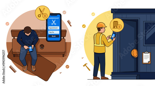 Mobile Banking Payment Illustration
