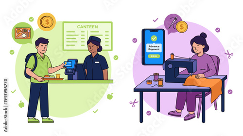 Mobile Banking Payment Illustration