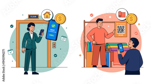 Mobile Banking Payment Illustration