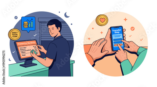 Mobile Banking Payment Illustration