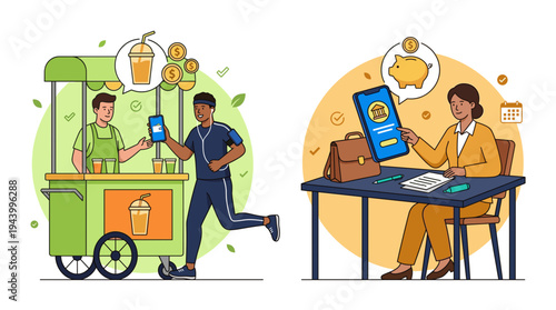 Mobile Banking Payment Illustration