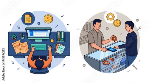 Mobile Banking Payment Illustration
