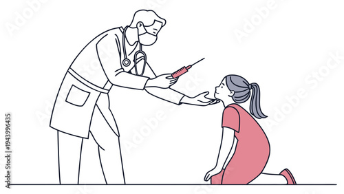 Doctor administering injection to a young patient with care and reassurance