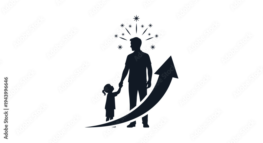 Fototapeta premium Father and child holding hands.
