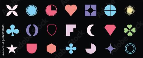 Collection of geometric basic shapes. Unique Abstract Geometric Shapes Collection. Vector illustration.
