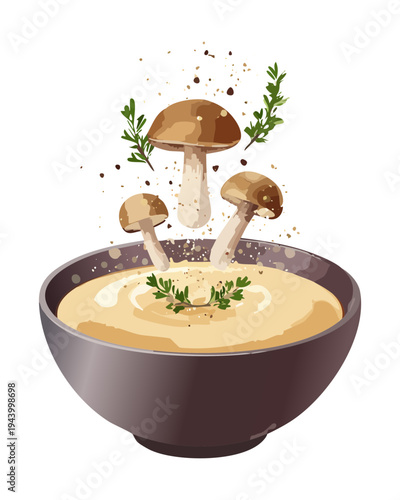 Savory salmon mousse with herb garnish for elegant seafood appetizer and premium restaurant catering menu - Vector Illustration