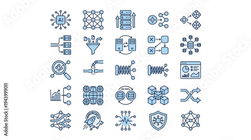 Fleet Management Icons Set Logistics Vector Graphics for Transportation Services Car Rental Automotive Maintenance Repair Delivery Shipping Business Finance Insurance Transport Symbols Collection Set